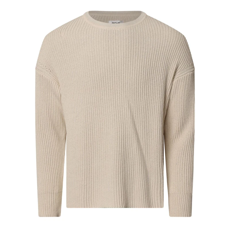 Image of Replay Pullover Knit Crewneck Jumper Cream female 2XS