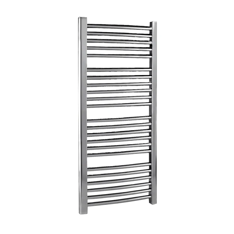 Image of Balterley Heated Vertical Towel Rail Curved Rails 1126 BTU Chrome 1100x 500mm in Silver Silver Unisex