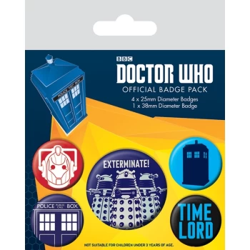 Image of Doctor Who - Exterminate Badge Pack