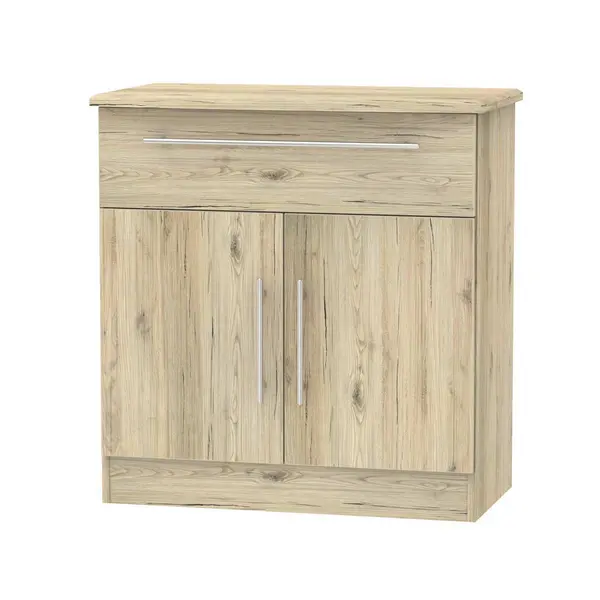 Image of Ready Assembled Edina 1 Drawer 2 Door Sideboard Bordeaux Oak SHE213BX
