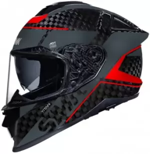 Image of SMK Titan Carbon Nero Helmet, red, Size S, red, Size S