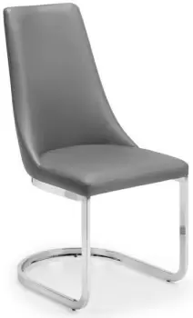 Image of Julian Bowen Como Grey Faux Leather Cantilever Dining Chair