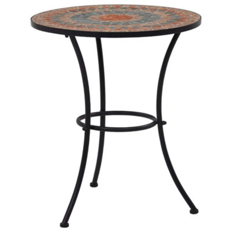 Image of Vidaxl Mosaic Bistro Table Orange/grey 60Cm Ceramic