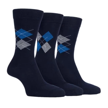 Image of Farah 3pk Bamboo Argyle Socks Mens - Blue