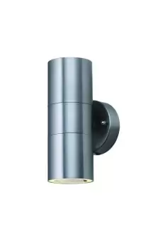 Image of Dual Outdoor Up Down Wall 2 Light Cast Aluminium IP44 GU10