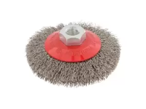 Image of Silverline 450322 Stainless Steel Crimp Bevel Brush 100mm - M14