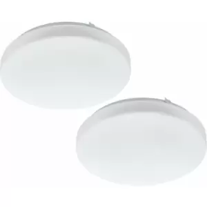 Image of Loops - 2 pack Wall Flush Ceiling Light Colour White Shade White Plastic Bulb LED 11.5W