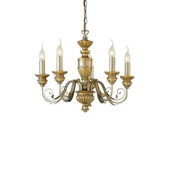 Image of Dora 5 Light Chandelier Antique Brass Finish, E14