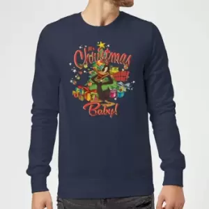 Image of Looney Tunes Its Christmas Baby Christmas Jumper - Navy - M