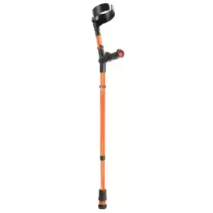 Image of Closed Cuff Comfort Grip Double Adjustable Crutch - Orange (Single Left)