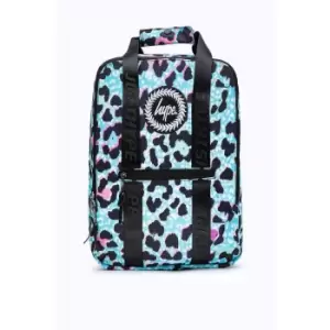 Image of Hype Boxy Leopard Print Backpack (one Size Black/Ice Blue)