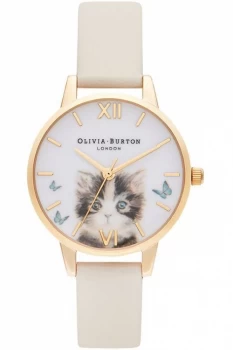 Image of Olivia Burton Vegan Cat Watch Nude & Gold