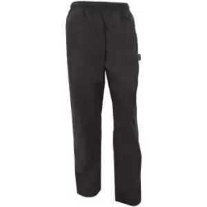 Image of Dennys Unisex Black Elasticated Trouser / Chefswear (Pack of 2) (M) (Black) - Black