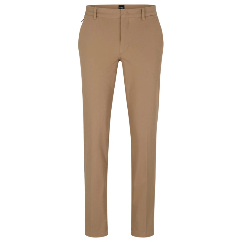 Image of Boss Mens HBB Kato Sustainable Organic Cotton Trousers Open Beige male 28W R