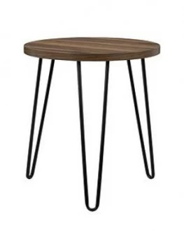 Image of Owen Round Side Table - Walnut Effect