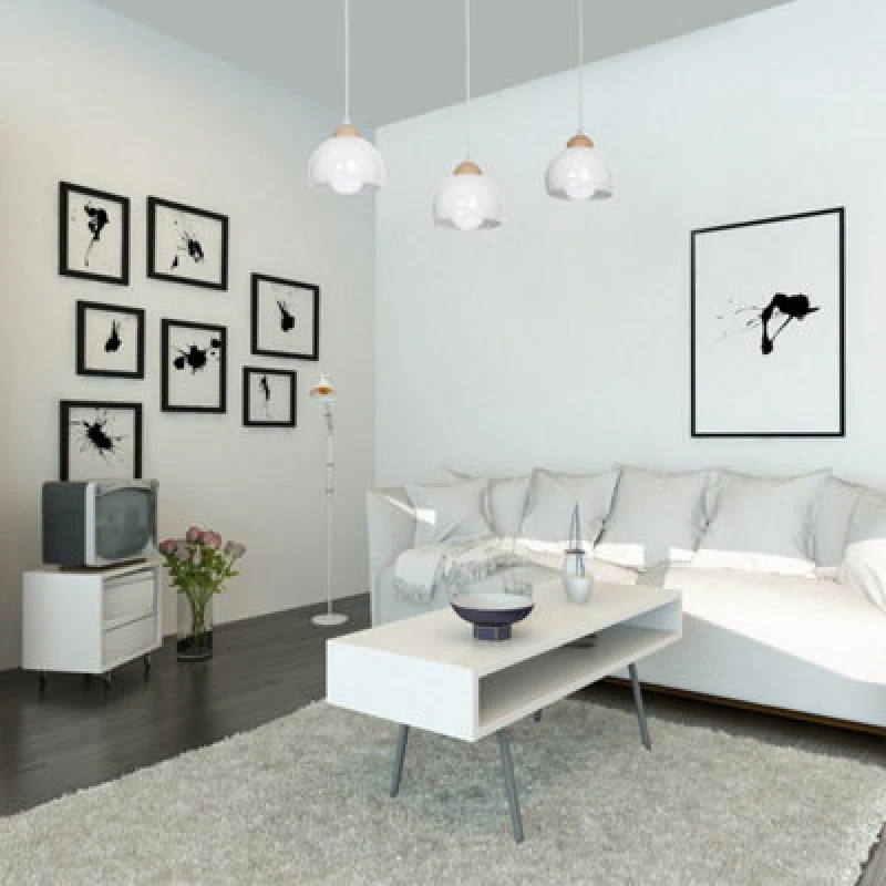 Image of Milagro Dama White Pendant Light 3Xe27 Hand Made Scandi Style Hanging Ceiling Lamp Enhanced By Natural Wood Detail