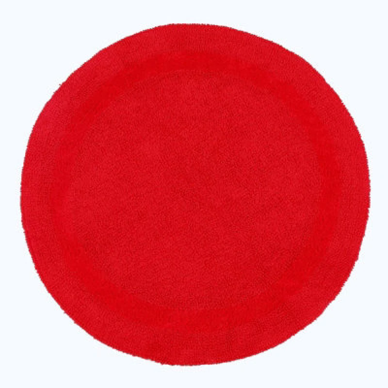 Image of Homescapes Luxury Reversible Round Bath Mat - Red