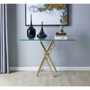 Image of Leonardo Glass And Gold Metal Console Table