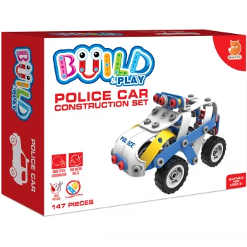 Image of Build & Play Kids Police Car Construction Set Toy