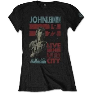 Image of John Lennon - Live in NYC Womens Medium T-Shirt - Black