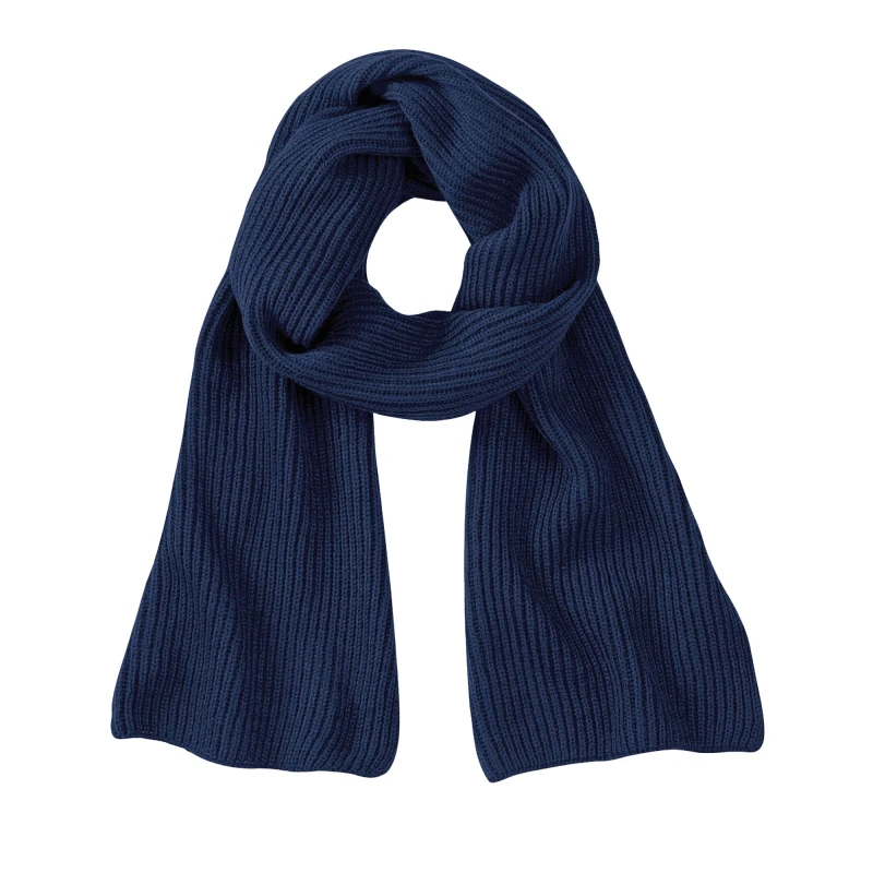 Image of Beechfield Beechfield Men Metro Knitted Scarf in Navy Navy One Size Male 5063377402827