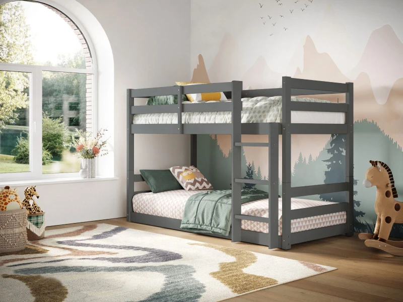 Image of Flair Shasha Low Shorty Bunk Bed in Grey Size: Junior Grey Unisex Junior