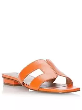 Image of Dune London Loupe Leather Sandal - Orange, Size 38, Women