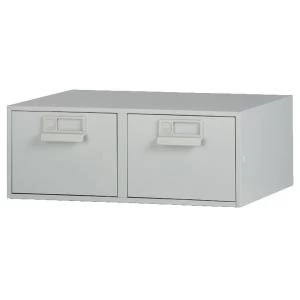 Image of Bisley Card Index Cabinet 203x127mm Double Grey FCB25