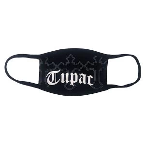 Image of Tupac - Logo & Crosses Face Mask - Black