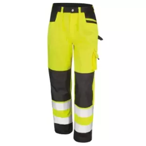 Image of Result Safeguard Adults Unisex Hi Viz Cargo Trousers (S) (Hi-Vis Yellow)