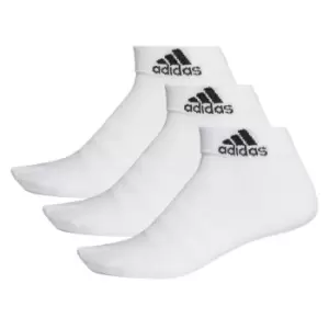 Image of adidas Lite Ankle Socks 3 Pack Mens - White