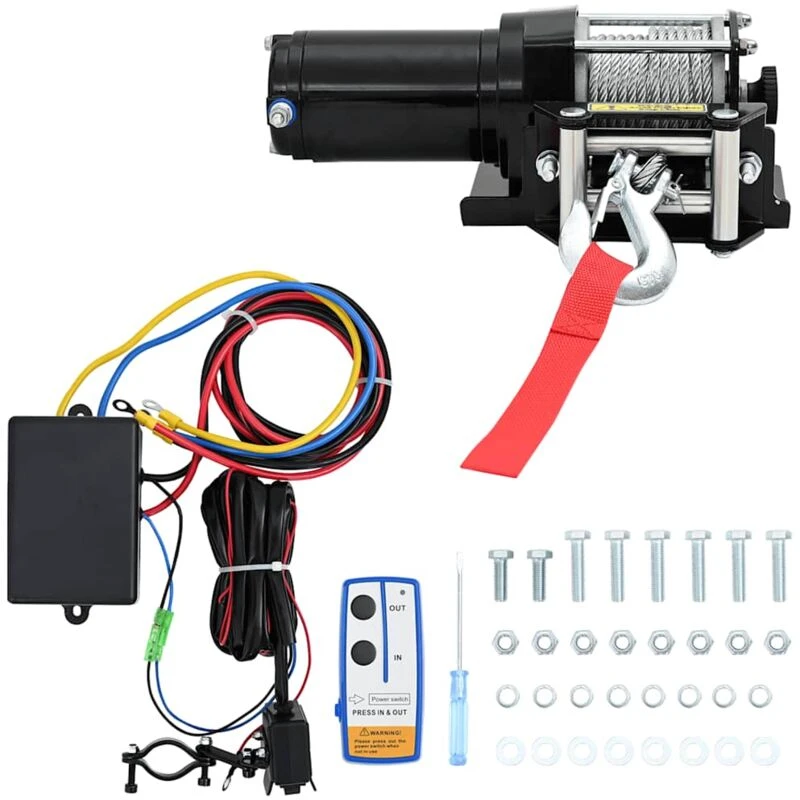 Image of VIDAXL Electric Winch 1360 kg Plate Roller Fairlead Wireless Remote Control Vidaxl 210231