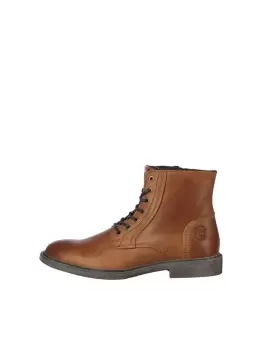 Image of JACK & JONES Lace-up Leather Boots Men Brown
