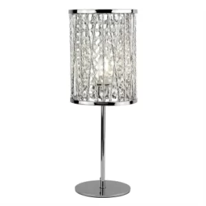 Image of Elise 1 Light Table Lamp Chrome, Crystal Drops, E14