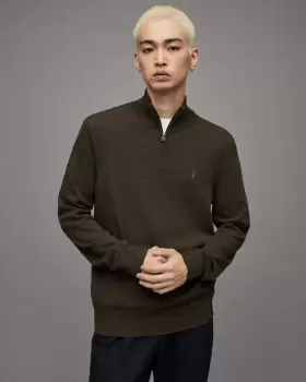 Image of AllSaints Kilburn Zip Funnel Neck Sweatshirt