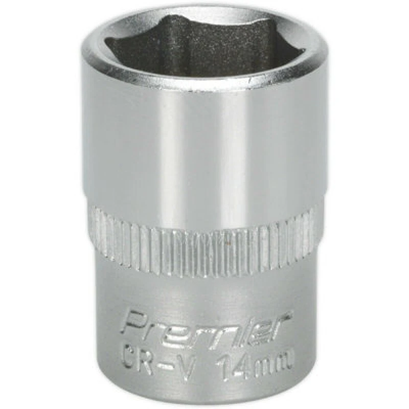 Image of Loops 14mm Forged Steel Drive Socket - 3/8" Square Drive - Chrome Vanadium Socket Metallics
