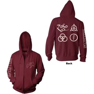 Image of Led Zeppelin - Symbols Unisex Medium Hoodie - Red