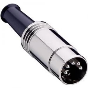 Image of DIN connector Plug straight Number of pins 4 Silver Lumberg 0131 04