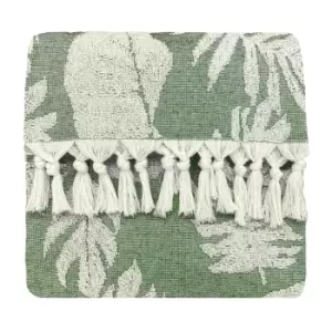 Image of Tropics Tasselled Bath Towel Green