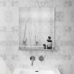 Image of Rectangular Bathroom Mirror with Glass Shelf 500 x 600mm - Meissa
