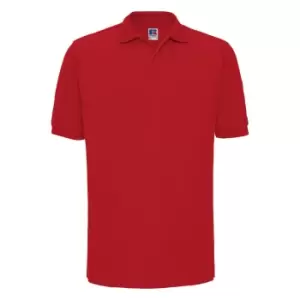 Image of Russell Mens Ripple Collar & Cuff Short Sleeve Polo Shirt (S) (Classic Red)