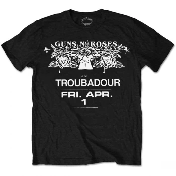 Image of Guns N' Roses - Troubadour Flyer Unisex Medium T-Shirt - Black
