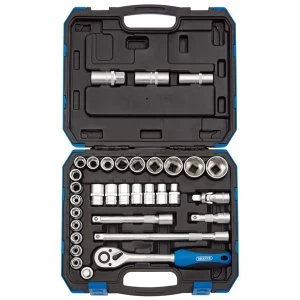 Image of Draper 1/2" Square Drive Combined MM/AF Socket Set (33 Piece)