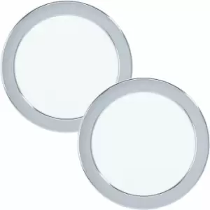 Image of Loops - 2 pack Wall / Ceiling Flush Downlight Chrome Steel 10.5W LED 166mm Round