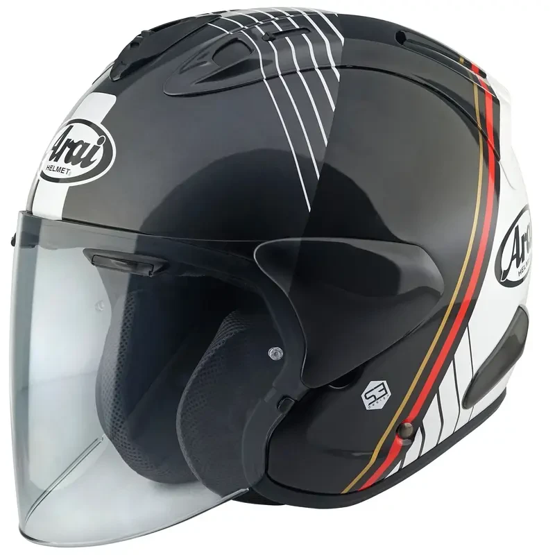 Image of Arai SZ-R EVO Temu Jet Helmet, black-white-red, Size M for Men