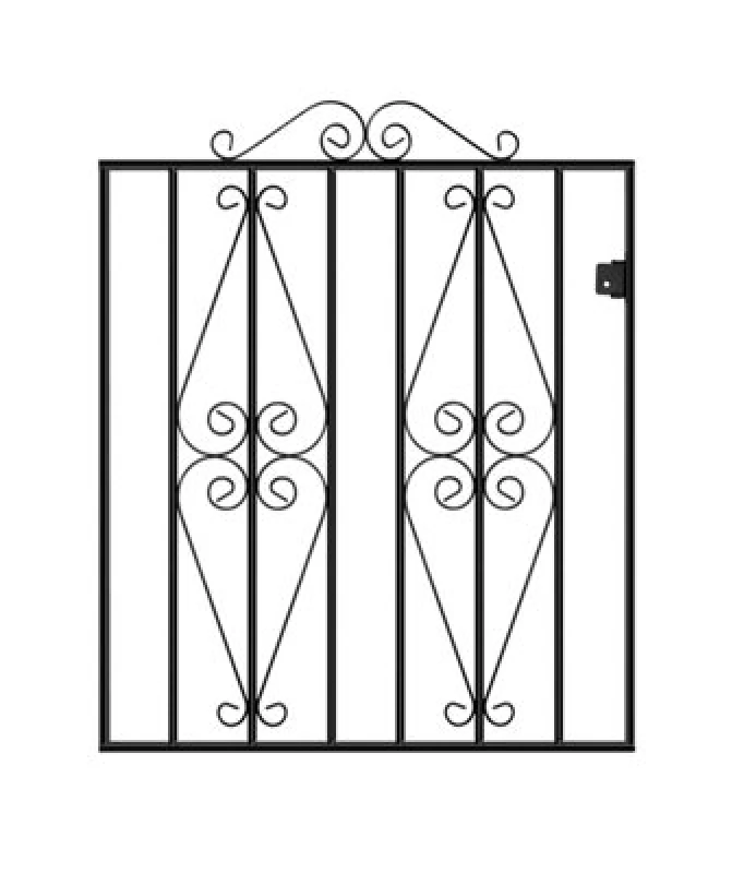 Image of Burbage Iron Craft Stira Metal Scroll Low Flat Garden Gate 914mm Gap X 914mm High St03Zp