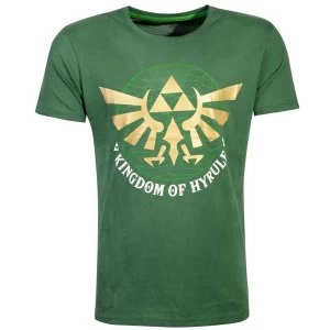 Image of Nintendo - Golden Kingdom Of Hyrule Mens Small T-Shirt - Green
