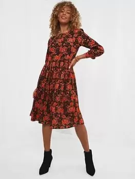 Image of Joe Browns Autumn Florals Midi Dress -multi, Multi, Size 8, Women
