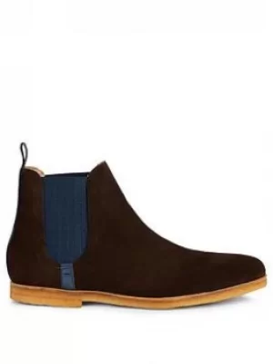 Image of Ted Baker Mardin Suede Chelsea Boots, Brown, Size 9, Men