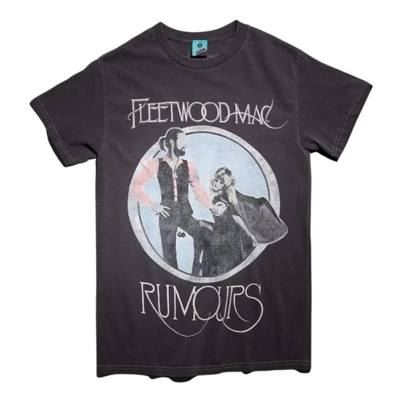 Image of Fleetwood Mac Mens Rumours Vintage Wash T-Shirt in Charcoal Size: Small Charcoal Male S